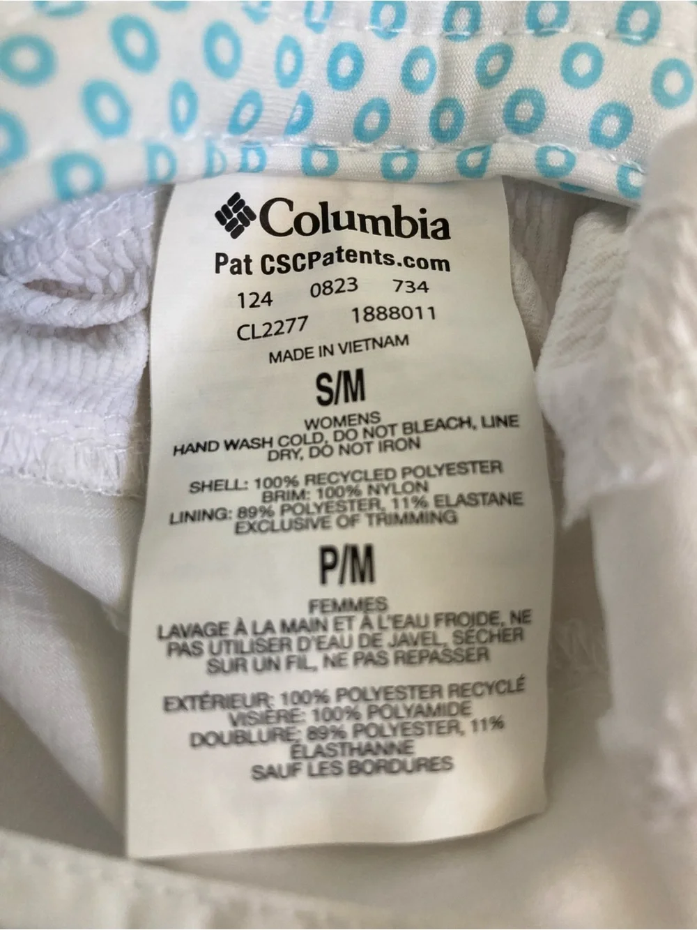 Columbia White Wide-Brim women’s Sun Hat Size Small